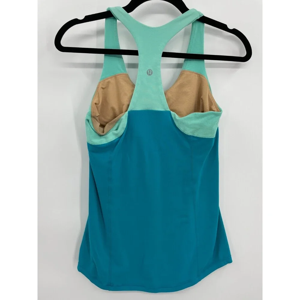LULULEMON Blue Teal Racerback Workout Tank Top Size 8